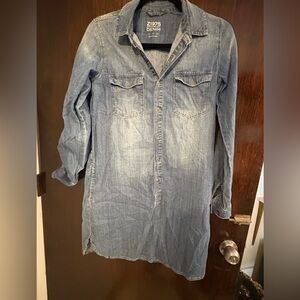 Bundle 3 for $25. Zara Dark Blue Denim Shirt Dress. Size Small.